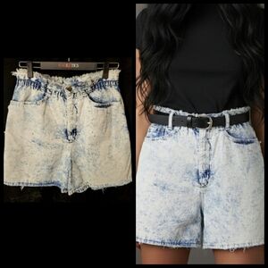 Vtg 90s stuffed shirt distressed acid wash high waist denim mom jean shorts 6